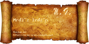 Mráz Irén névjegykártya